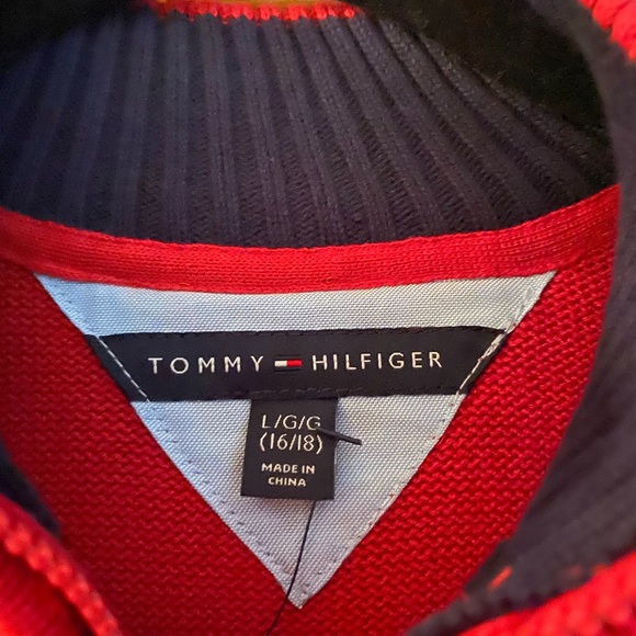 Tommy Hilfiger quarter zip sweater red - Picture 2 of 4